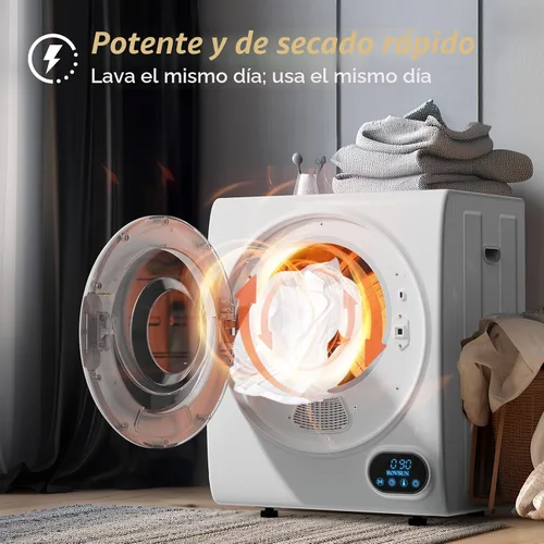 Vista 2 de ROVSUN Secadora de ropa portátil, secadora de tambor de lavandería de carga frontal de alta gama de 110V 850W, secadora eléctrica de 1.5 pies
