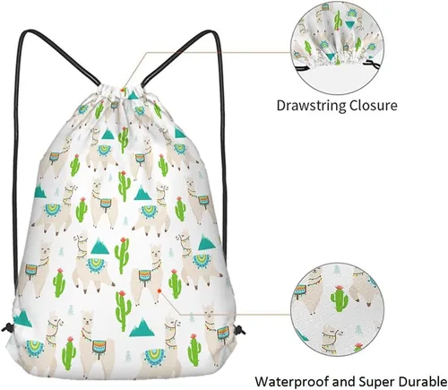 Vista 5 de Exóticos tópicos cactus con cordón bolsas mochila bolsa de gimnasio, Multi-a162, Mochilas de viaje