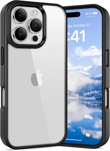 Vista 16 de Vakoo Funda transparente para iPhone 11 Pro Max, antiamarilleo, color negro