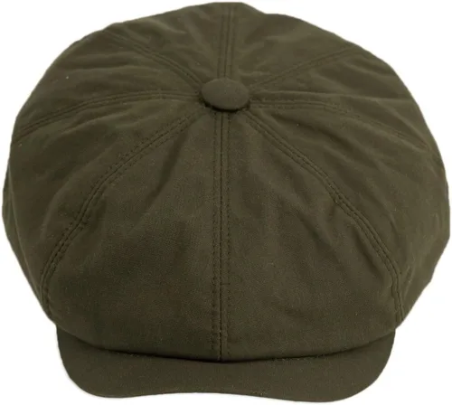 Vista 2 de Gamble & Gunn 'Huntsman' - Gorra de algodón encerado marrón con 8 paneles