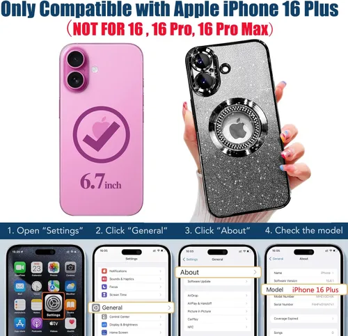Vista 237 de Misscase Funda magnética con purpurina para iPhone 11 compatible con MagSafe, protección completa, delgada, a prueba de golpes, antiarañazos