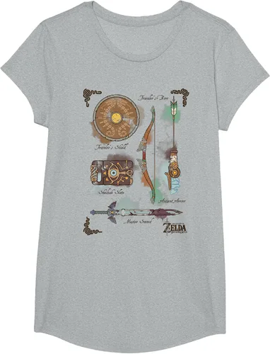 Vista 39 de Zelda Breath of The Wild Link Inventory - Camiseta gráfica Gris Oscuro