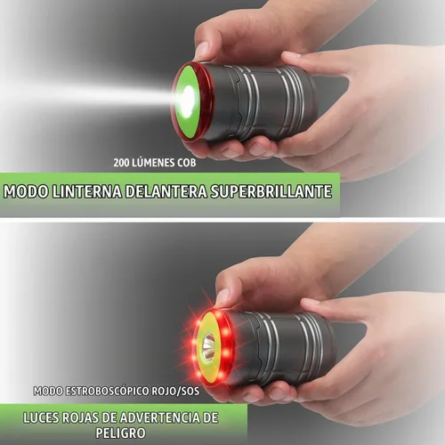Vista 4 de Lichamp Linterna LED plegable para campamento, linterna LED portátil, ligera, impermeable, 4 modos de luz, kits de supervivencia para interiores