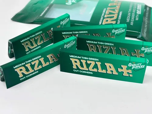 Vista 2 de 5-Booklets Rizla Green - Papel de liar para cigarrillos medianos y finos