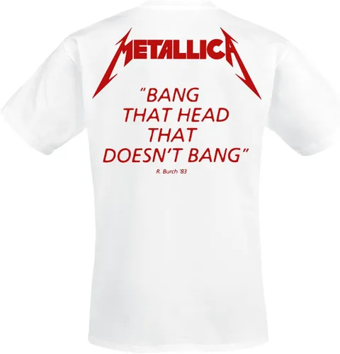 Vista 2 de Metallica Camiseta Kill Em All Band Logo Oficial Hombres Blanco