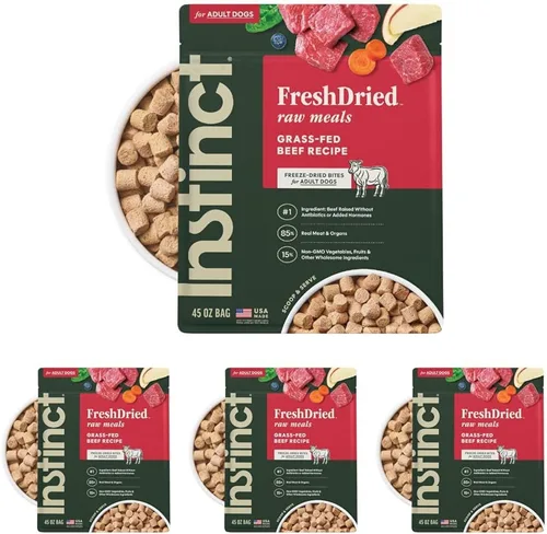 Vista 15 de Instinct Comidas crudas liofilizadas, alimento seco natural para perros, sin granos, carne de res real, bolsa de 3 onzas