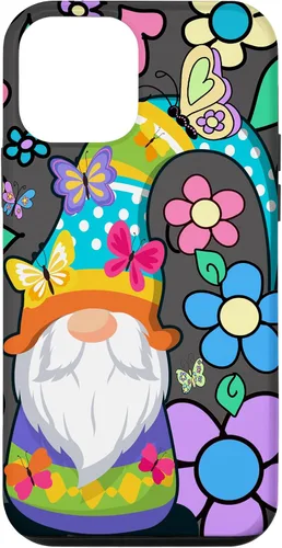 Vista 16 de Floral Daisy Flower Pattern with Butterflies Funny Gnome Case for iPhone 17