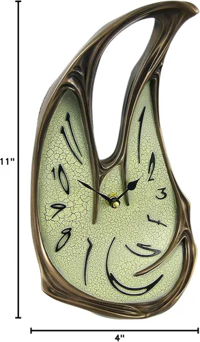 Vista 5 de Things2Die4 Reloj de escritorio de fusión, acabado de bronce, analógico, 11