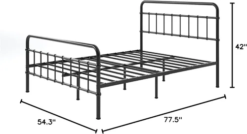 Vista 14 de Zinus Florence - Base de cama con plataforma de metal, base de colchón, no necesita somier, fácil montaje, color negro, tamaño matrimonial
