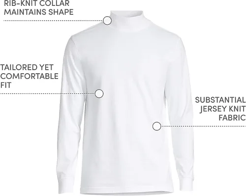 Vista 3 de Lands' End - Camisa de mezcla de algodón Super-T con cuello alto de imitación para hombre