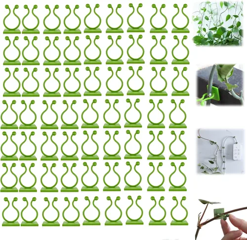Vista 10 de HISKI Clips de pared para escalada de plantas, fijador de plantas verdes con gancho autoadhesivo, clips de pared para plantas trepadoras, clips