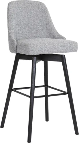 Vista 21 de Armen Living Sicily Modern Farmhouse Taburete giratorio de madera de nogal de 26 pulgadas de altura para encimera de isla de cocina, en piel Crema