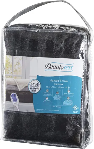 Vista 5 de Beautyrest Duke - Manta eléctrica de lujo extragrande con forro de pelo largo cepillado de imitación, suave y acogedora, con control de 3 niveles