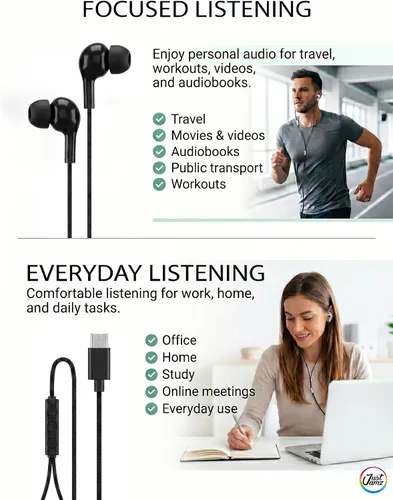 Vista 7 de Onyx - Paquete de 50 auriculares USB C a granel con micrófono, Onyx tipo C, auriculares con cancelación de ruido para iPhone 17/16/15 Pro Max Plus