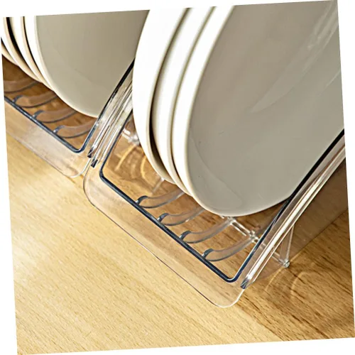 Vista 3 de Cabilock Soporte para platos y tapas, soporte de escritorio, soporte para tapa de gabinete, estante de almacenamiento, organizador de sartenes