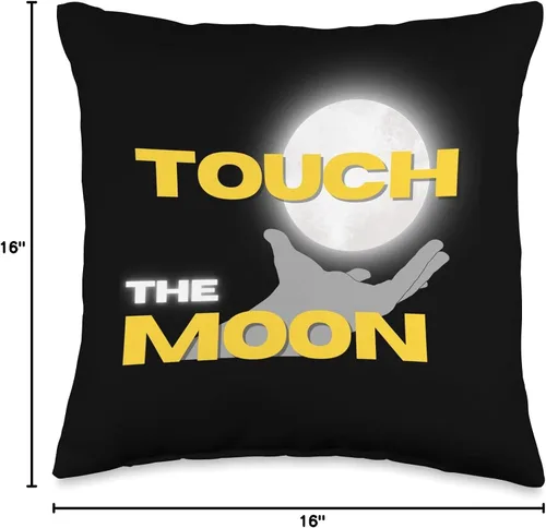 Vista 4 de CroftTee Touch The Moon - Almohada de 16 x 16 pulgadas, multicolor