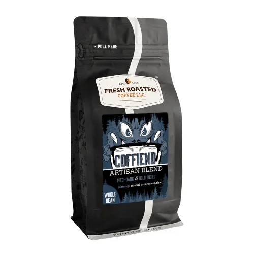 Vista 71 de Fresh Roasted Coffee, Blackbeard's Revenge, 12 onzas, tostado medio, Kosher, grano entero