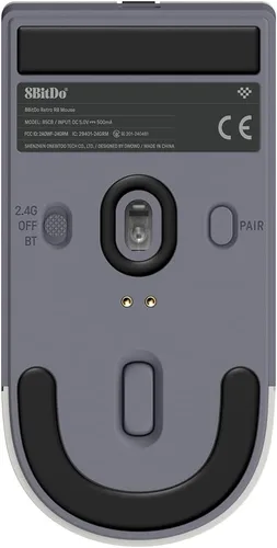 Vista 5 de 8BitDo Ratón retro R8 con base de carga, sensor óptico PAW 3395 DPI 26,000, mouse inalámbrico con frecuencia de sondeo 4K, botones programables