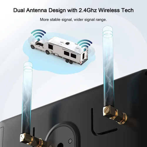 Vista 6 de Fookoo Sistema de cámara de respaldo inalámbrica HD 1080P de 7" para RV Furrion pre-cableado, furgoneta camper, monitor DVR IPS de 7" y cámara