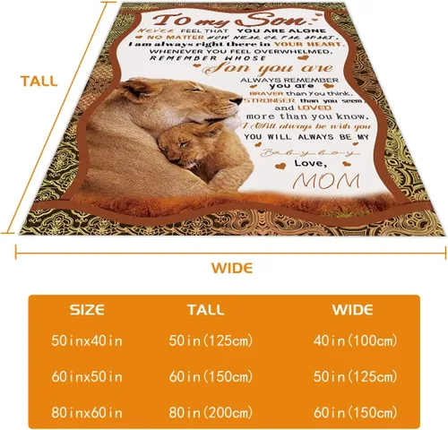 Vista 5 de Yutrrpe Manta personalizada con texto en inglés «To My Son from Mom», regalos para hijo de mamá, mantas personalizadas para el mejor hijo del mundo
