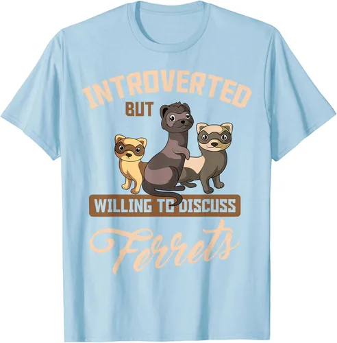 Vista 109 de Camiseta para amantes de los animales de los hurones, Negro, S