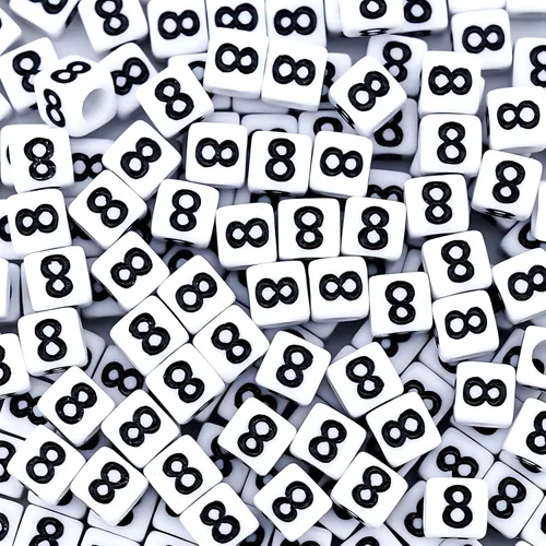 Vista 19 de 300 piezas de cuentas de número 0 redondas de 4x7mm, cuentas de número acrílico individual para hacer pulseras con dijes