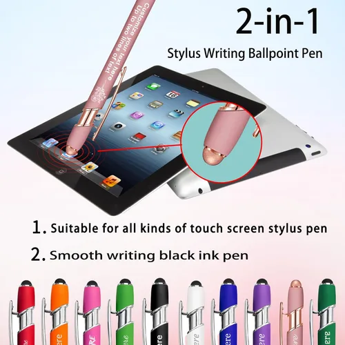 Vista 3 de Bolígrafos personalizados personalizados con flor de nacimiento grabada a granel con nombre, texto, logotipo, bolígrafo de metal, regalo