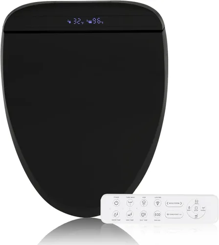 Vista 10 de YOURLITE Asiento de inodoro de bidé eléctrico con agua caliente, bidé con secado de aire caliente, asiento con calefacción con boquilla