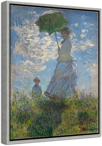 Vista 8 de Wieco Art Mujer con un parasol Madame Monet y su hijo Impresiones en lienzo Arte de pared de Claude Monet famosas pinturas al óleo clásicas