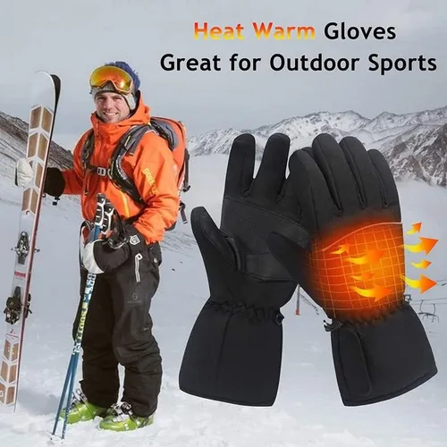 Vista 4 de YTFGGY Guantes calefactables, guantes térmicos eléctricos para hombres y mujeres, calentador de manos con pantalla táctil para esquí, senderismo