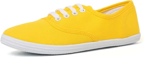 Vista 8 de VenusCelia - Tenis de lona con agujetas Rainbow para mujer Negro (Allblack)