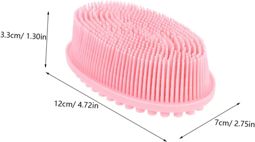 Vista 2 de 2 cepillos de baño de silicona de doble cara exfoliante suave para niños y niñas adultos para entrenamiento sensorial que promueve la unión
