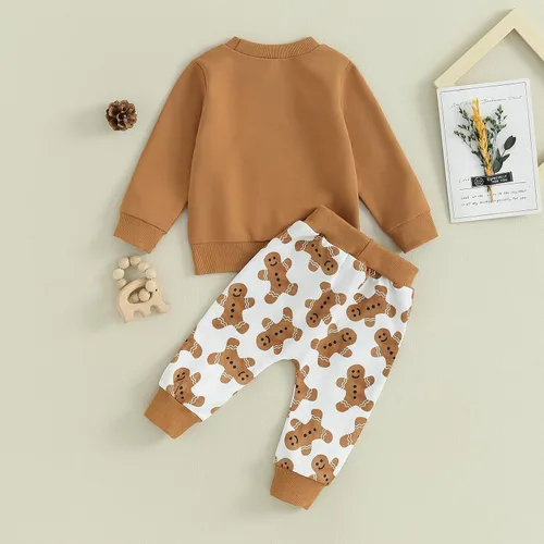 Vista 4 de Conjunto de sudadera de Papá Noel para bebé, niño, niña, ropa de Navidad para otoño e invierno