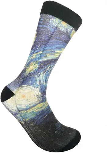 Vista 3 de YISHOW Calcetines novedosos unisex con diseño de flamenco y perezoso de unicornio azul, divertidos y divertidos calcetines de vestir