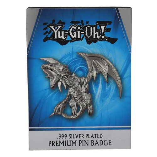 Vista 5 de Yu-Gi-Oh! Insignia de pin chapada en plata .999 de edición limitada Dragón blanco de ojos azules