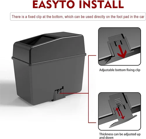 Vista 3 de 1 Paquete Bote de Basura para Carro con Tapa, 8.2" x 7.8" x 3.9" Capacidad Universal Impermeable Portátil Bote de Basura para Carro, Organizador