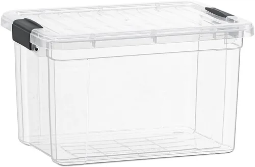 Vista 190 de Superio - Contenedores de almacenamiento de plástico transparente de 1.27 cuartos de galón con tapas, contenedores organizadores apilables, cajas