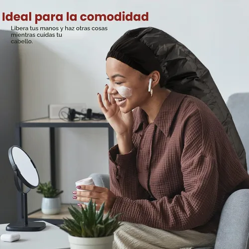 Vista 4 de Segbeauty - Accesorio para secador de pelo con capucha, extra grande, ajustable, con correa elástica para el cuidado del cabello rizado natural Negro