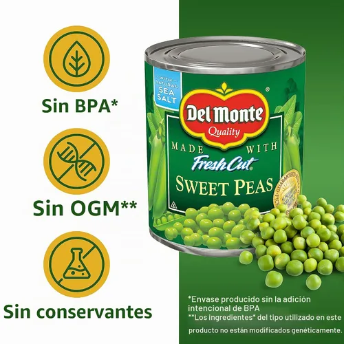Vista 6 de Del Monte Guisantes dulces enlatados, 8.5 onzas (paquete de 12)