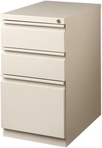 Vista 3 de Pemberly Row Archivador móvil de metal moderno de 27.75 pulgadas de alto x 15.00 pulgadas de ancho con 3 cajones en masilla con cerradura incluida