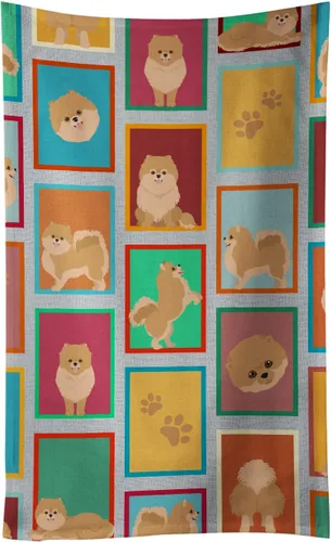 Vista 64 de Caroline's Treasures MLM1160KTWL - Lots of Red Siberian Husky - Toalla de cocina para invitados, toalla de baño decorativa para cara, té, paño