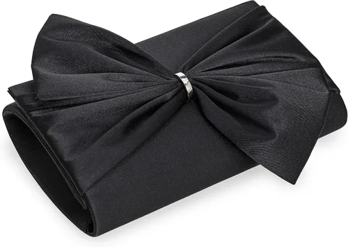 Vista 3 de CHARMING TAILOR Bolso formal de satén con lazo para mujer, bolso de embrague elegante para bodas, bailes, fiestas
