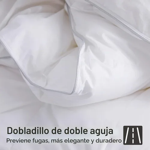Vista 6 de Alanzimo Edredón de plumas de ganso blanco lujoso para todas las estaciones, inserto de duvet tamaño Queen - Calor medio, ultra suave, potencia