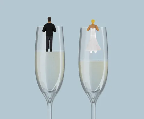 Vista 6 de NPW - Drinking Buddies - Marcador para copas de cóctel y vino, juego de 2, Happy Couple