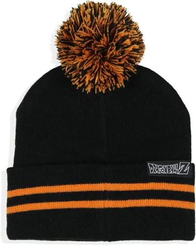 Vista 2 de Dragon Ball Z Anime Goku Master Roshi Turtle Ermitaño Logo Puño Pom Gorro Negro, Negro, talla única