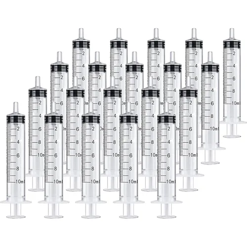 Vista 14 de Paquete de 20 jeringas de plástico con medición, adecuadas para medir, dispensar agua, rellenar (0.03 oz/1 ml) Large Plastic Measuring Tools for
