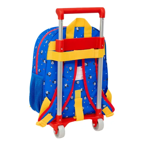 Vista 3 de Mochila Escolar con Ruedas Mickey Mouse Clubhouse Good day Azul 28 x 34 x 10 cm