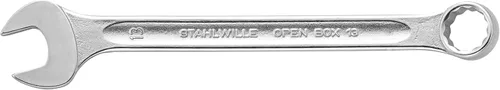 Vista 2 de Stahlwille 96400813 - Llave combinada, cabeza de anillo en ángulo a 15 grados, acero de aleación cromada, cromada, con accionamiento antideslizante