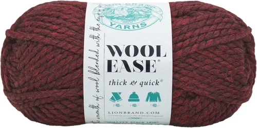 Vista 30 de Lion Brand Yarn - Ovillo de lana Wool-Ease Thick & Quick color fuerza aérea Super Bulky Wool Acrylic Blend Fiber for Soft Hats, Sweaters, Chunky
