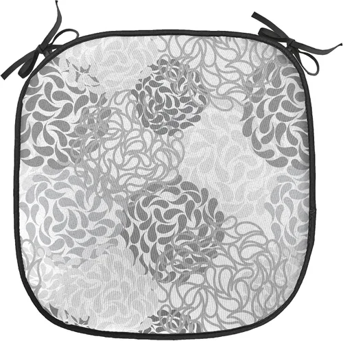Vista 67 de Lunarable Cojín de asiento para silla de café, siluetas de taza de café expreso con frijoles fuente de cafeína, ilustración de bebidas gourmet